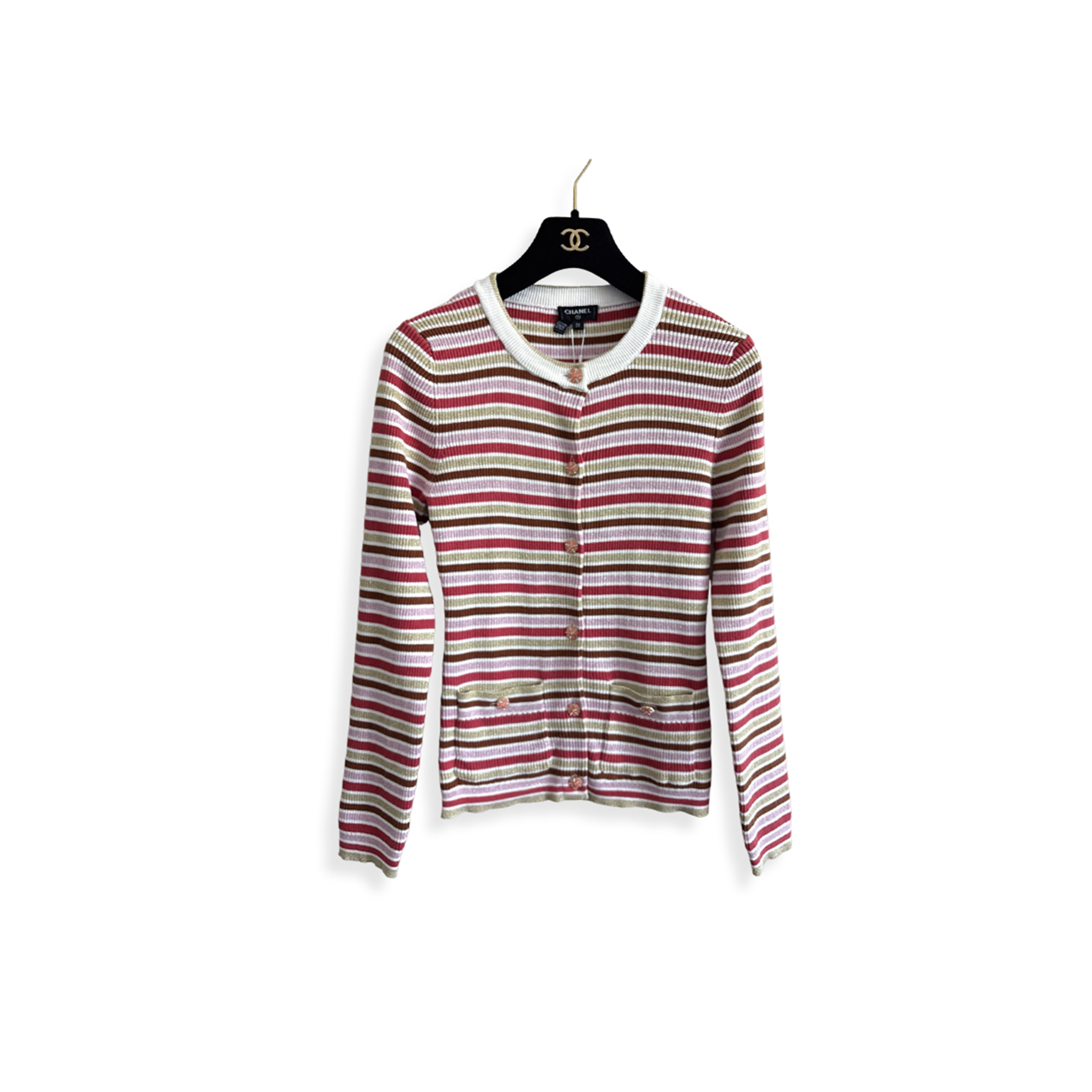 Ch**el colorful striped long-sleeved shirt p80997